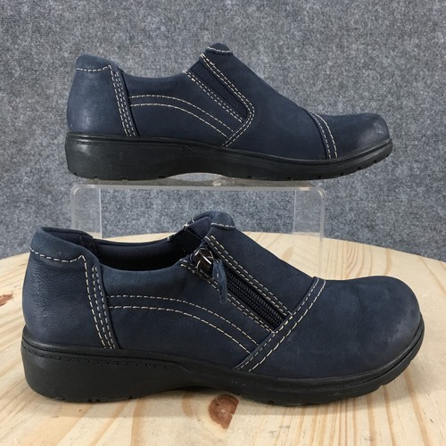 Clarks Collection Scarpe Mocassini Donna 7W Carleigh Ray Blu Pelle Zip 26175055