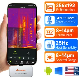 FOXWELL RT100 For Android Infrared Thermal Imaging Camera Smartphone Silver - Picture 1 of 12