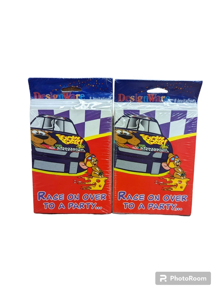 American Greetings Design Ware 8 ct. Invitations Cartoon Network Wacky Racing