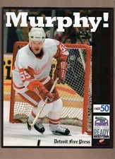 LARRY MURPHY Detroit Free Press RED WINGS 8x10 Collector Card HOF! 4x CUP WINNER