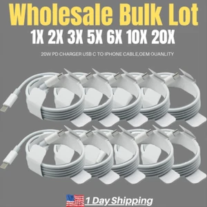 Bulk Lot PD Fast Charger USB-C to iPhone Cable 3/6FT For Apple 13 12 11 XR Cord - Picture 1 of 8