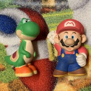 Super Mario & Yoshi Foam Figure Toy Banpresto Vintage Nintendo Japan RARE 4”