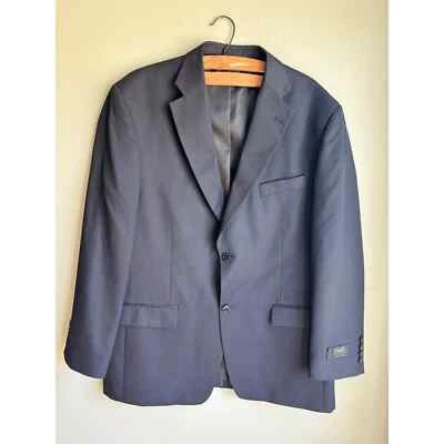 Haggar Mens Classic Fit Blazer Jacket Single Breasted Notch Lapel Navy Size 44L - Image 1 of 4