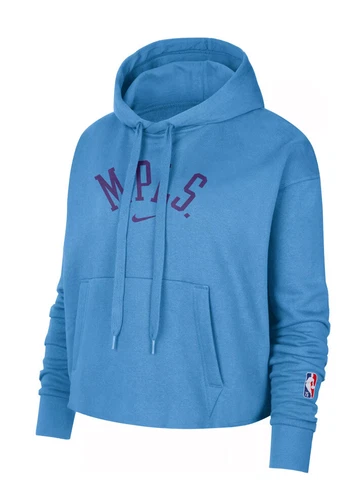 Nike Women's 21/22 City Edition LA Lakers Cropped Hoodie Blue Pullover Size L Cover