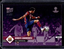 2023 Topps Now UCL Robert Lewandowski Purple 100th Goal #82/99 FC Barcelona