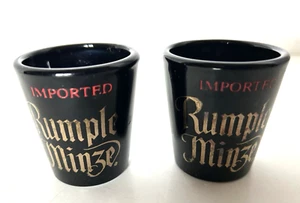 Lot 2 Imported Rumple Minze Black Shot Glasses Korea - Picture 1 of 3