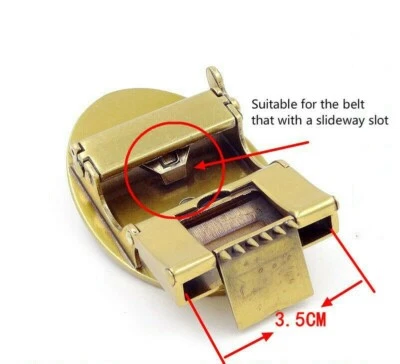 1 x Gufo Tigre Cintura in pelle Ratchet Fibbia Spilla Automatico Ricambio Liscio - Immagine 1 di 4