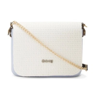 Bolso Obag Italia Eva Bolso de Hombro Bolsillo Azul Tweed Cartera Cadena Correa NUEVO O-Bolso Foto 1 de 4