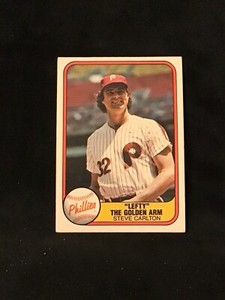 Steve Carlton 660. Fleer 1981. Philadelphia Phillies Error No. Wrong On Back