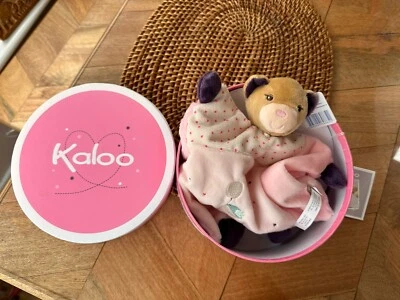 kaloo pretty pink teddy bear comforter balloons blankie puppet in a box - Image 1 of 4
