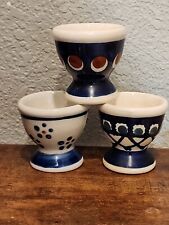 3 Boleslawiec Polish Pottery Egg Cups