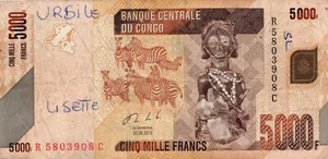 Billete Congo P102b 5000 Francos 2013 - Imagen 1 de 2