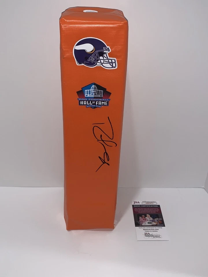 RANDY MOSS SIGNED TOUCHDOWN PYLON MINNESOTA VIKINGS HOF JSA COA - Image 1 of 1