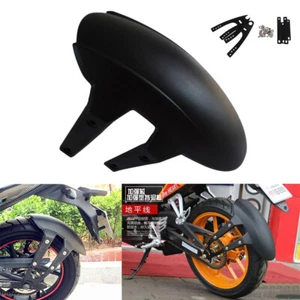 Black PVC Motorcycle Rear Wheel Cover Fender Splash Guard Mudguard with Bracket - Bild 1 von 12