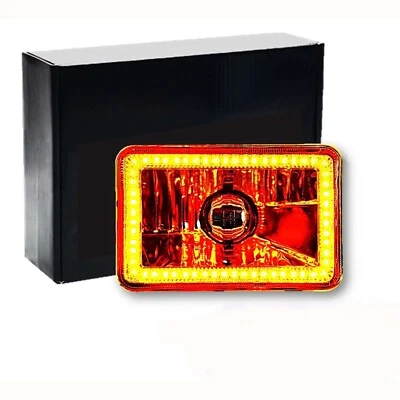 4X6" Ámbar SMD LED Halo Cristal/Metal Faro Bombilla Faro: CADA UNO Foto 1 de 4