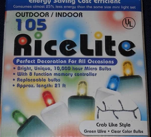 Clear Rice Lite105 Micro Bulbs 21 feet 8 Function Memory Controller New - Picture 1 of 1