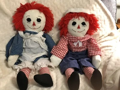 Muñecas Raggedy Ann & Andy de colección grandes 36” muñecas de tela juguetes años 70’s Foto 1 de 4