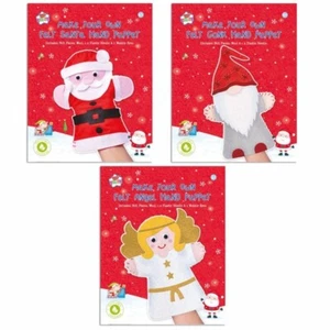 (Pack of 3) Make Your Own Felt Hand Puppets Santa Angel Gonk Kids Christmas Gift - Picture 1 of 16