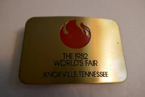 Vintage Gold Tone 1982 Worlds Fair Knoxville Tenn  belt buckle  - Picture 1 of 3