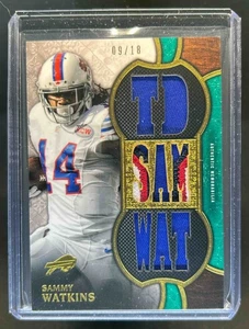 2015 Topps Triple Threads Sammy Watkins Patch Emerald #9/18 Bills - Picture 1 of 2