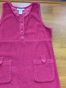 Real Comfort Corduroy Tank Dress PS Cranberry Midi Cotton Cottagecore Pockets - Picture 1 of 8