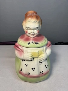 Tarro de galletas vintage American Bisque "Abuela" abuela verde rosa ver descripción - Imagen 1 de 16