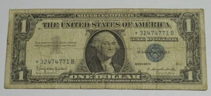 SN747 1957 B $1 Dollar Bill Silver Certificate Star Note * 32474771 B - Picture 1 of 2