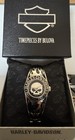 Harley Davidson Willie G Black Skull Flame Bulova Watch Excellent!!