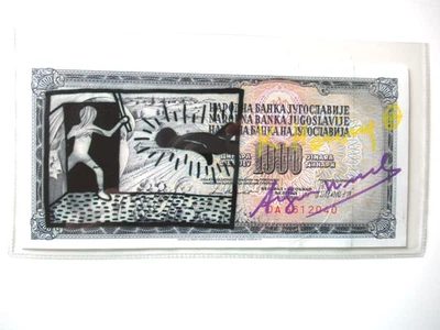 1000 Dinara VON WARHOL/HARING 2x ORIGINAL BEARBEITET + SIGNIERT USPS-ST. 1987 - Bild 1 von 4