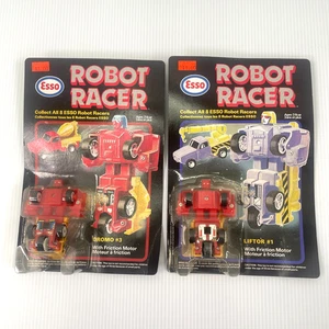 Lote 2 De Colección Esso Robot Racer Transformers #1 y #3 Go-Bot Años 80 Sin usar, en caja - Imagen 1 de 17