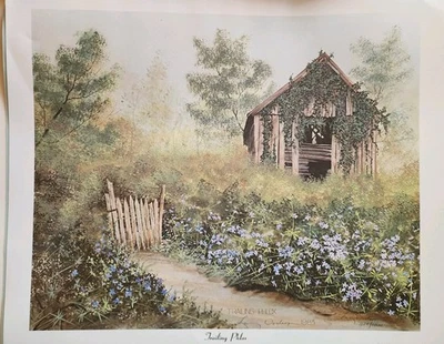 Impresión litográfica Larry Dodson "Trailing Phlox" 1983 22x18,5 sin marco Foto 1 de 4