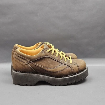 Vtg American Eagle Outfitters Shoes Womens 6 Brown Leather Chunky Platform Y2K - Image 1 of 4