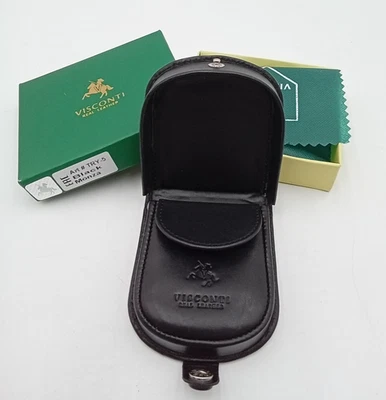 Visconti Herradura Cuero Bandeja Monedero Monedero Cartera Negro - NUEVO Foto 1 de 4