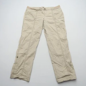 Maurices Womens Roll Up Utility Pants Size 16 Beige Cotton Stretch 30.5" Inseam - Picture 1 of 9