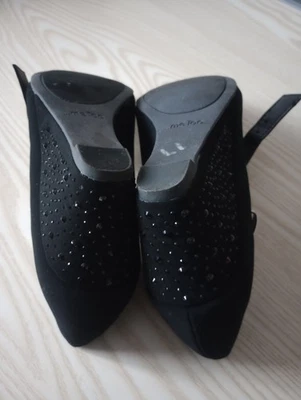 Y 非黑色麂皮绒鞋楔形鞋跟和绑带 — 第 1/4 张图片