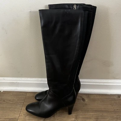 ¡Nuevo!  Botas hasta la rodilla de cuero resistentes a la intemperie Aquatalia Delina negras talla 7 DD314 Foto 1 de 4