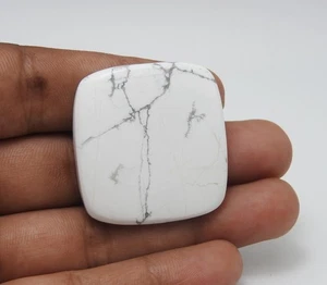 77.00 Cts Howlite Square Cabochon Natural Gemstone Designer Stone 33x34x5 mm - Picture 1 of 7