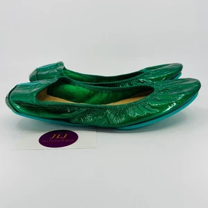 Tieks by Gavrieli Women's Emerald Green Patent Leather Ballet Flats Size 9 - Picture 1 of 12