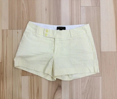 Banana Republic Womens Yellow & White Striped Seersucker Cotton Shorts Size 6 - Image 1 of 4