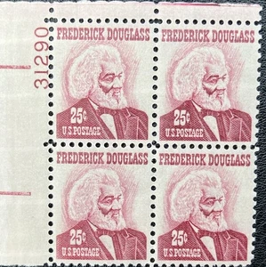 Scott’s 1290 Fredrick Douglass Plate Block. Gift for The Civil Rights Scholars - Picture 1 of 1