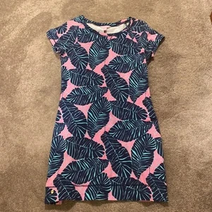 Lilly Pulitzer Palmblatt T-Shirt Kleid GR. S - Pink & Navy Tropical Stretchy - Bild 1 von 3