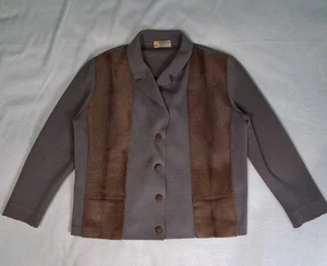BANFF Cappotto Cardigan 100% Lana Vergine Made in Italy Pannelli Pelliccia e Bottoni Tg Z 16 - Foto 1 di 8