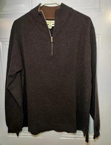 Tommy Bahama Men’s Wool Silk Angora Half Zip Sweater Brown Size M - Picture 1 of 10