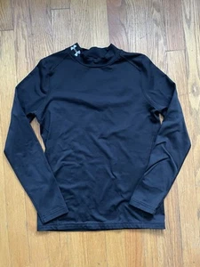 Under Armour Cold Gear Mock Turtleneck Youth Medium Black Compression Fit - Picture 1 of 5