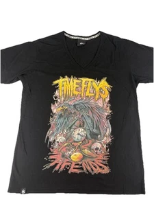 Afends T-Shirt Full Front Graphic ‘Time Flys’ Black Cotton Short Sleeve Size L - Bild 1 von 12