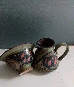 Castle Connell Co handgefertigte Keramik Milchkännchen und Schüssel hergestellt in Limerick Irland  - Bild 1 von 6