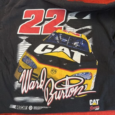 Camiseta Nascar Vintage Talla M Caterpillar Racing Ward Burton 22 Eye On The FlagY2K Foto 1 de 4