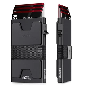 Slim Aluminum Card Holder Wallet for Men, Durable Expandable Backplate, RFID ... - Picture 1 of 9