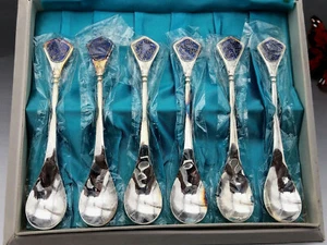 Silver Demitasse Spoon Set Plated Spoons - Picture 1 of 11