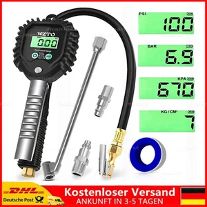 LCD Digital Reifenfüllpistole Luftdruckprüfer Druckluft Reifenfüller Manometer - Bild 1 von 8